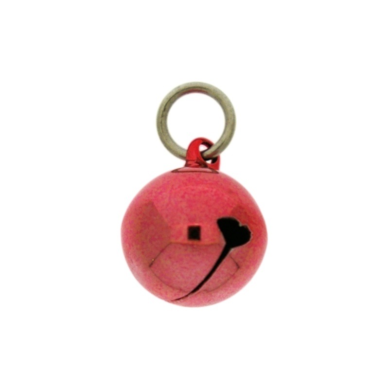 [123341698] Jingle bell Ø 16mm red colour with round jump ring Ø9x wire Ø1,4mm assembled.