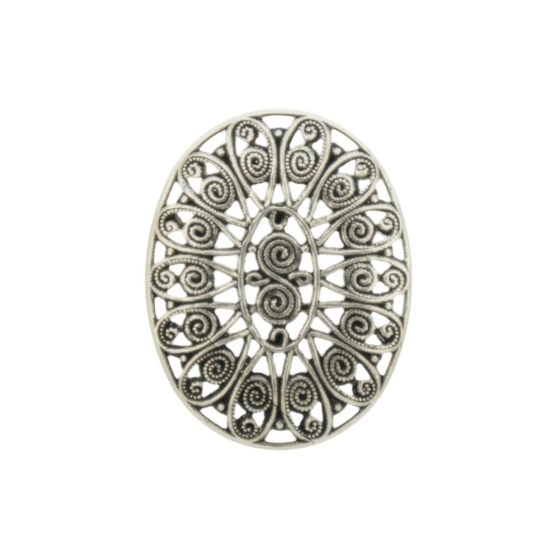 [123120000] Oval filigree metal component 27x20mm