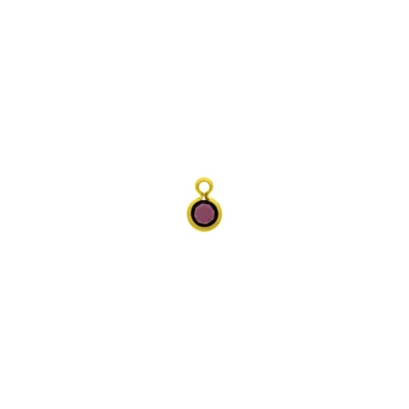 [124041000] Round strass setting Ø4mm with ring. Amathyst colour.
