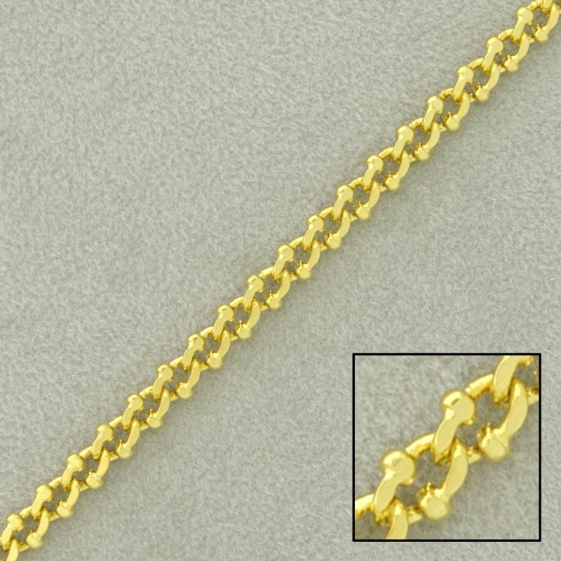 [520480000] Flat curb brass chain width 4mm