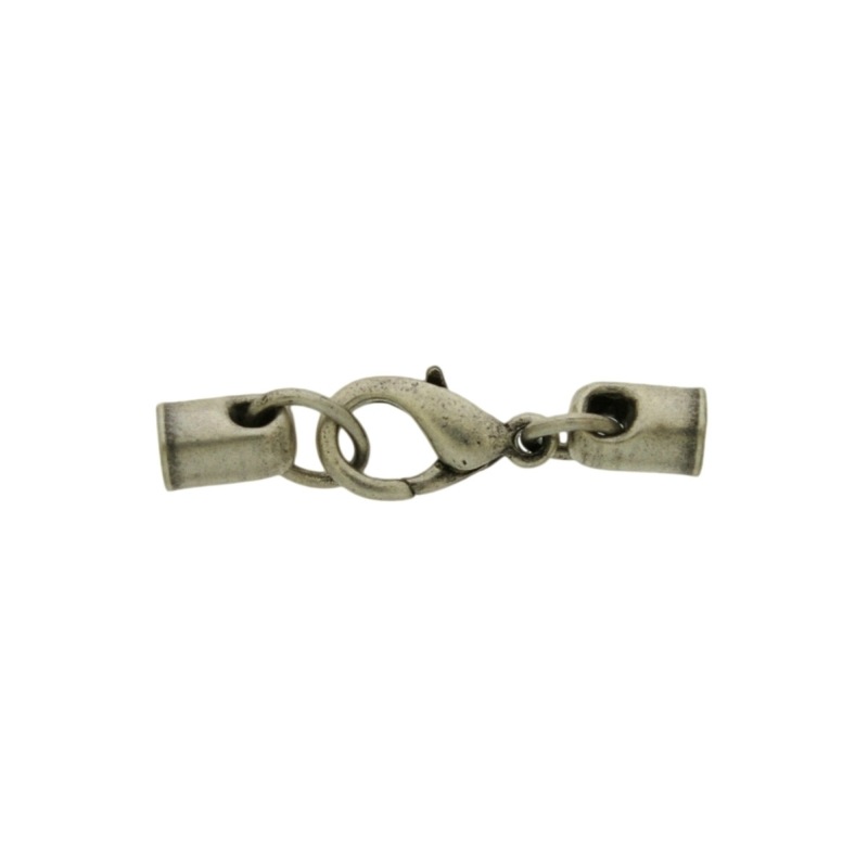 [912124200] Set lobster clasp 14mm + 2 ends to Ø 4mm cord