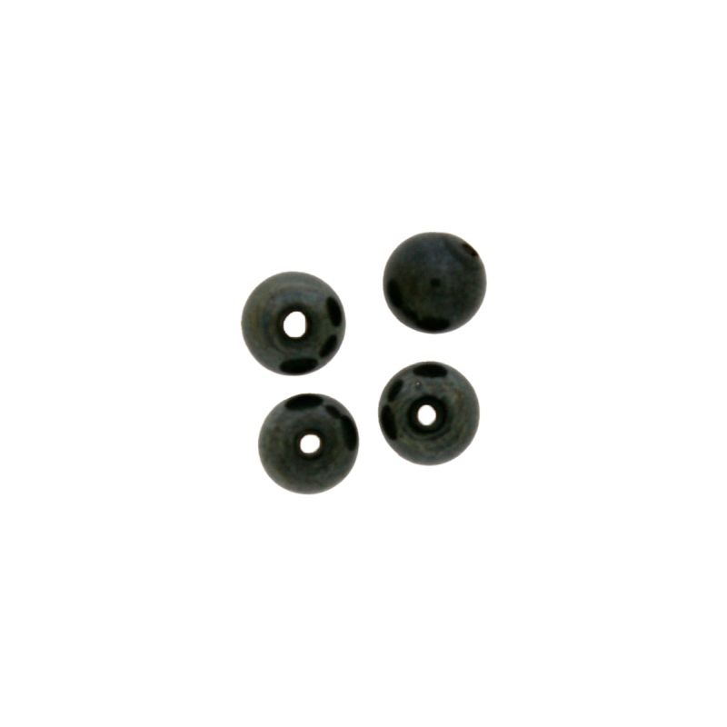 [445110600] Boule de verre Ø6mm couleur hématite. Avec trou passant.