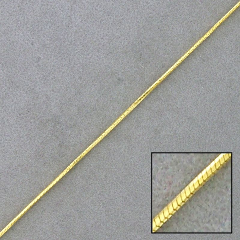 [527531200] 8 sided diamond cut snake brass chain width 1,2mm