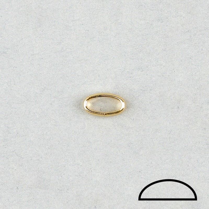 [320430000] Jumpring oval open 9x5xØ 2,3mm. Half round wire.
