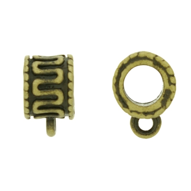 [120360000] Metal bead 12x7mm 1 ring. Hole Ø 5mm