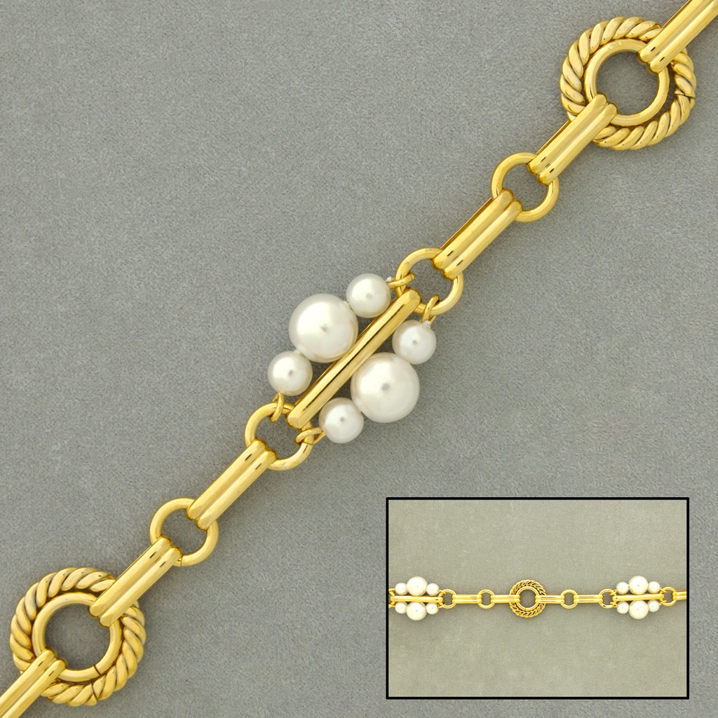 [526090000] Cadena de latón con perla ancho 17,7mm
