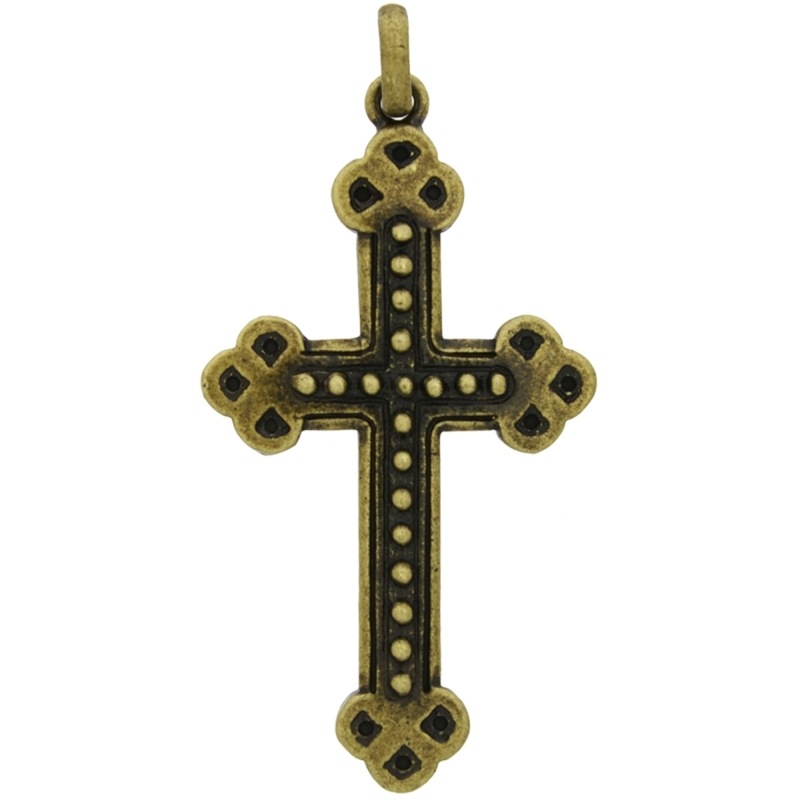 [115850000] Pendentif croix 77x38mm avec bélià¨re