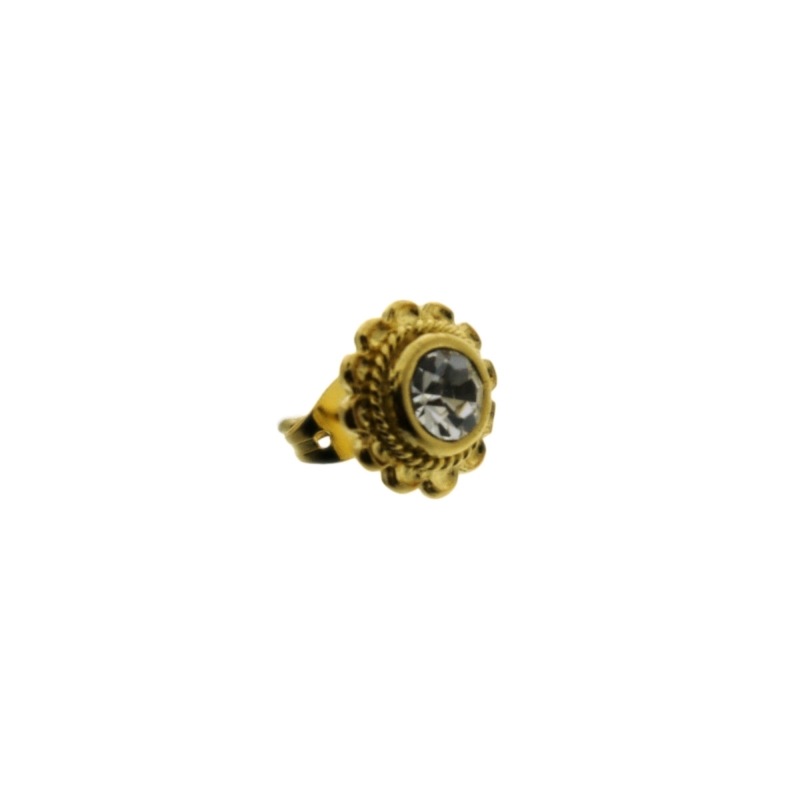 Clou d'oreille rond Ø11mm avec strass SS20