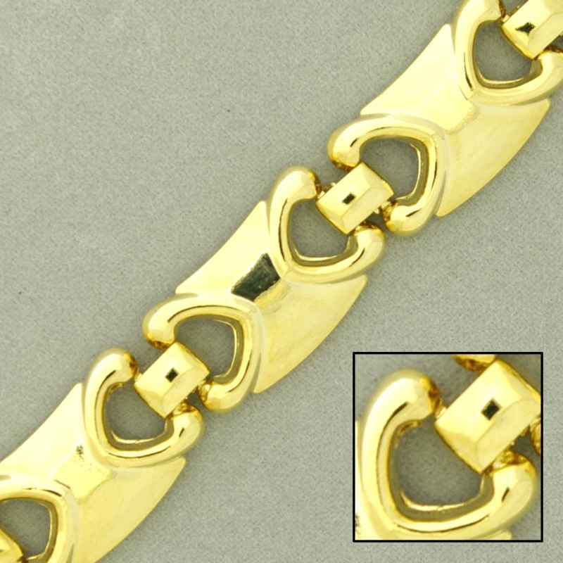 [523610000] Chaîne en laiton largeur 12,8mm. Maillon de plaque de laiton.