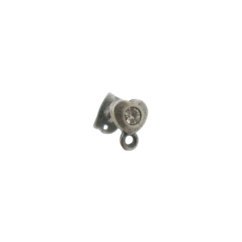 [917210000] Clou d'oreille coeur Ø 6mm pour stras PP19 avec anneau