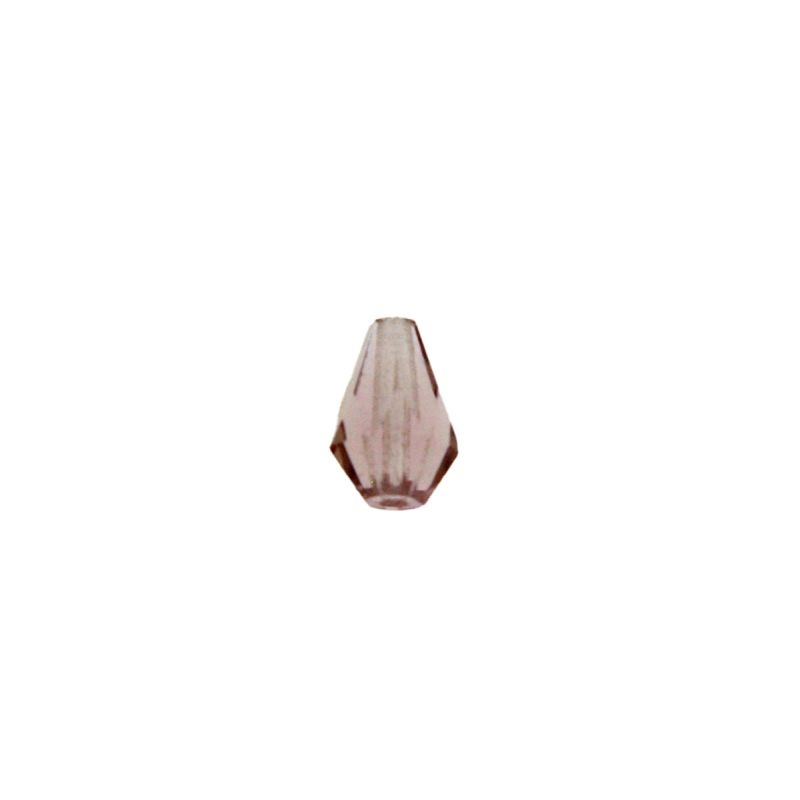 Larme verre à  facettes 10x7mm couleur améthyste. Avec trou passant.