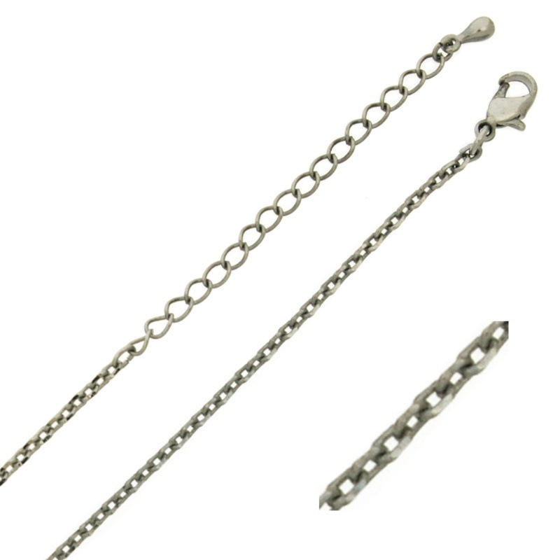 Choker necklace 47 cms adjustable. Brass chain width 2,2mm.