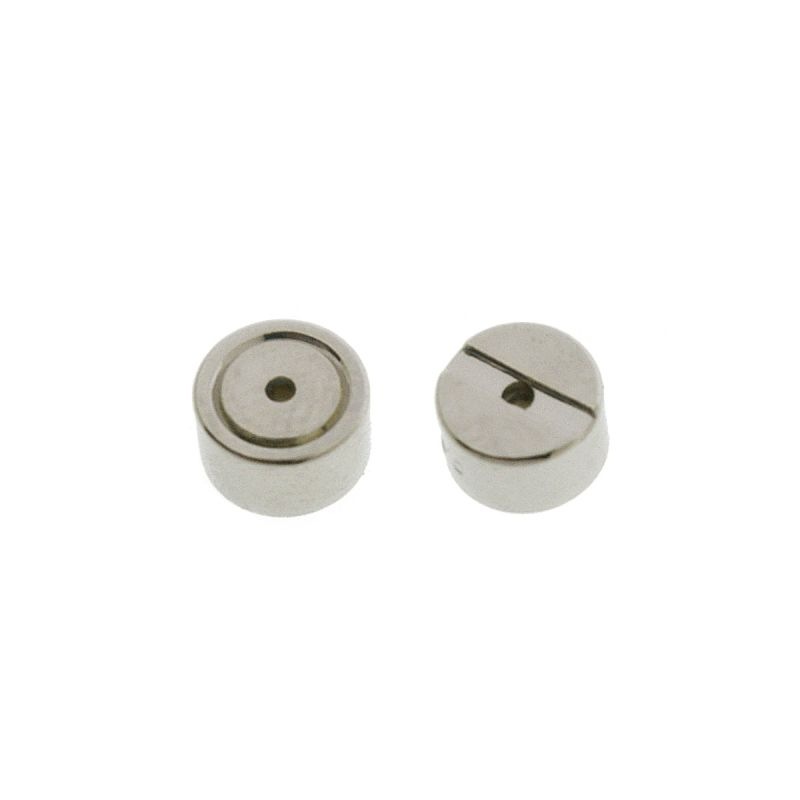 Round nickel free chrome-plated earring clutch. VALID FOR EARRING POSTS WITH A Ø0,9mm DIAMETER.