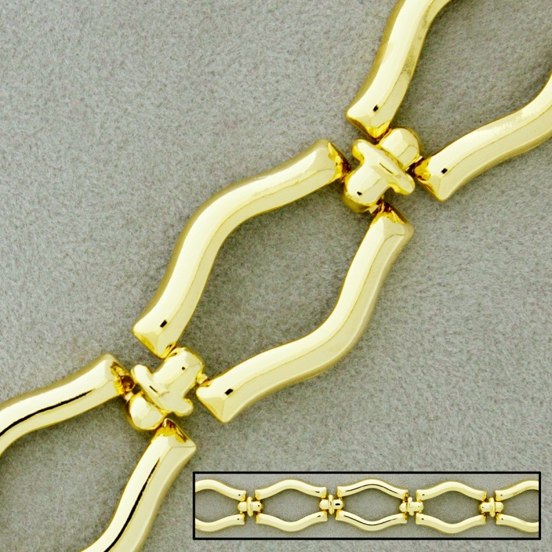 [523760000] Brass chain width 19mm. Brass sheet link.