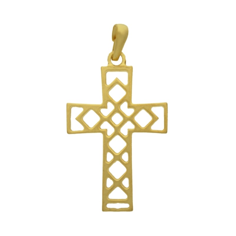 [129420000] Pendentif croix 48x25mm avec bélià¨re