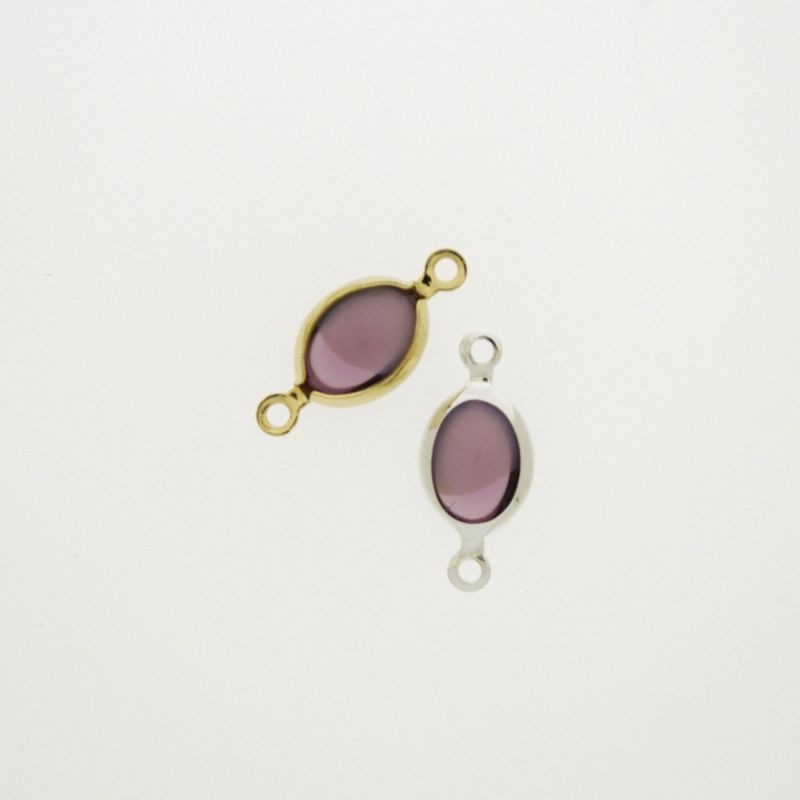 [750211100] Intercalaire ovale 6x8mm couleur lila jasp. Longueur 16mm