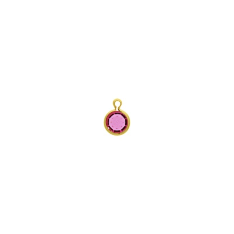 [124062200] Round strass setting Ø6mm with ring. Pink colour.
