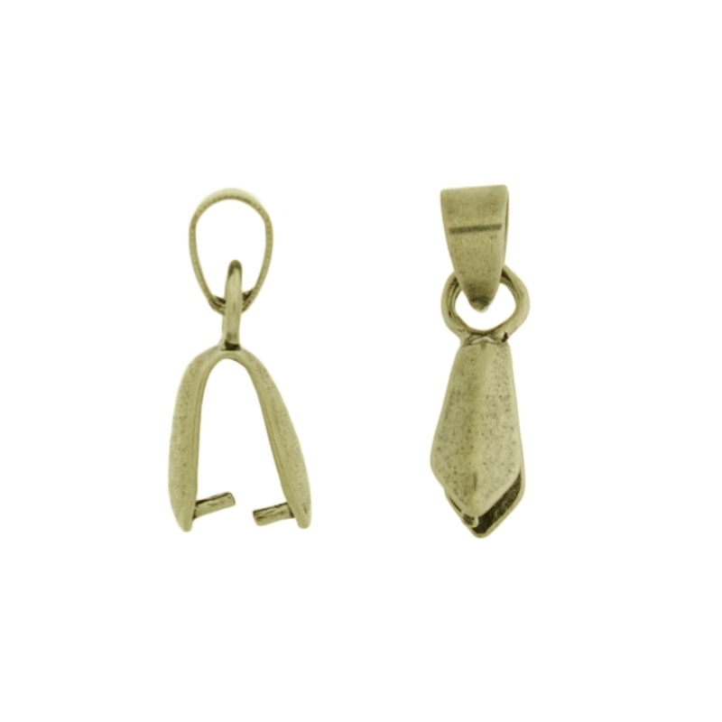 [114372100] Bélière pour pendentif 23x5mm pour boule. Passage pour chaîne ou cordon de Ø4mm.
