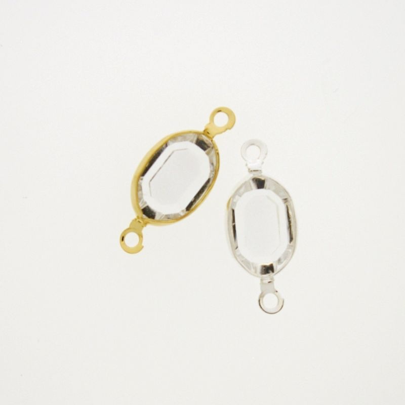 [750220600] Intercalaire ovale 8x12mm couleur cristal. Longueur 21mm