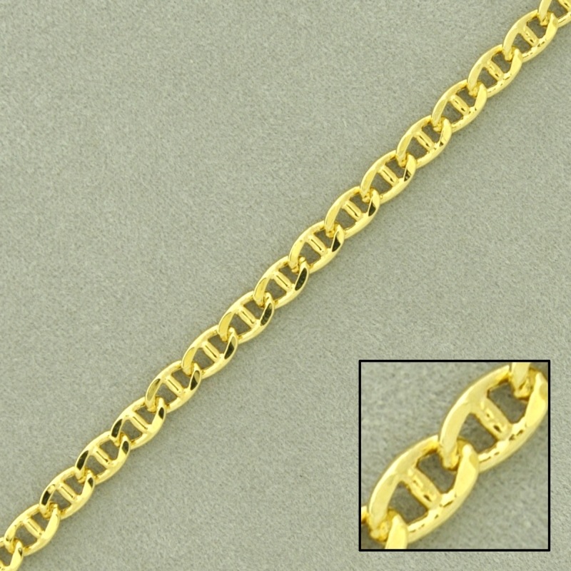 [522850000] Chaîne en laiton laminée maille marine largeur 3,8mm.