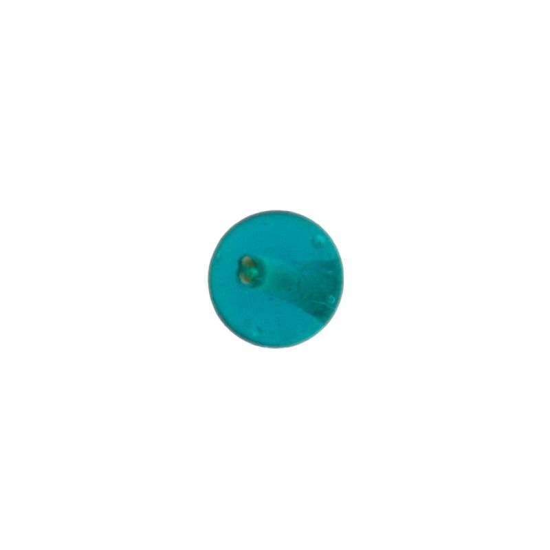 [445101400] Boule de verre Ø10mm couleur zircon bleu. Avec trou passant.