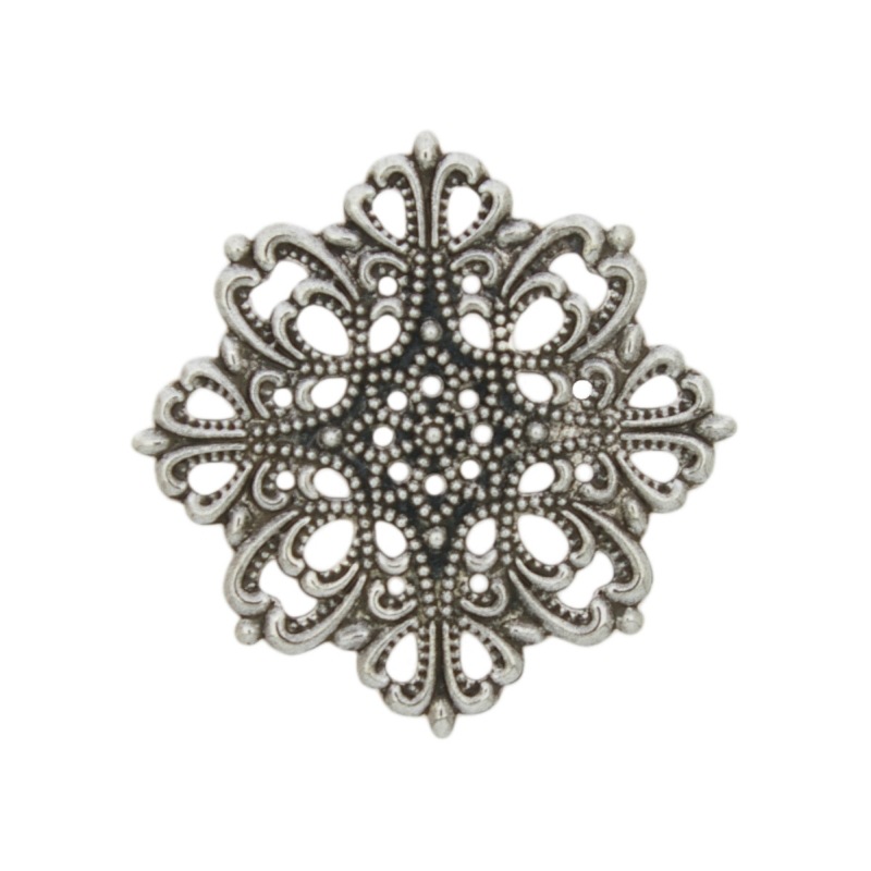 [121610000] Square filigree metal component 41x41mm