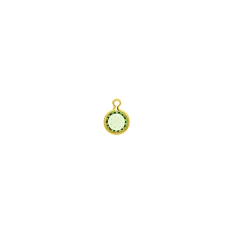 [124061500] Monture strass ronde Ø6mm avec anneau. Couleur Peridot.