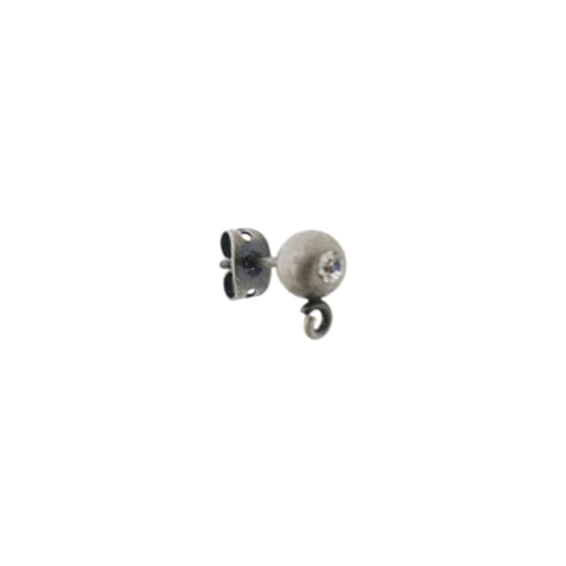 Clou d'oreille boule Ø 5mm pour strass PP14 avec anneau