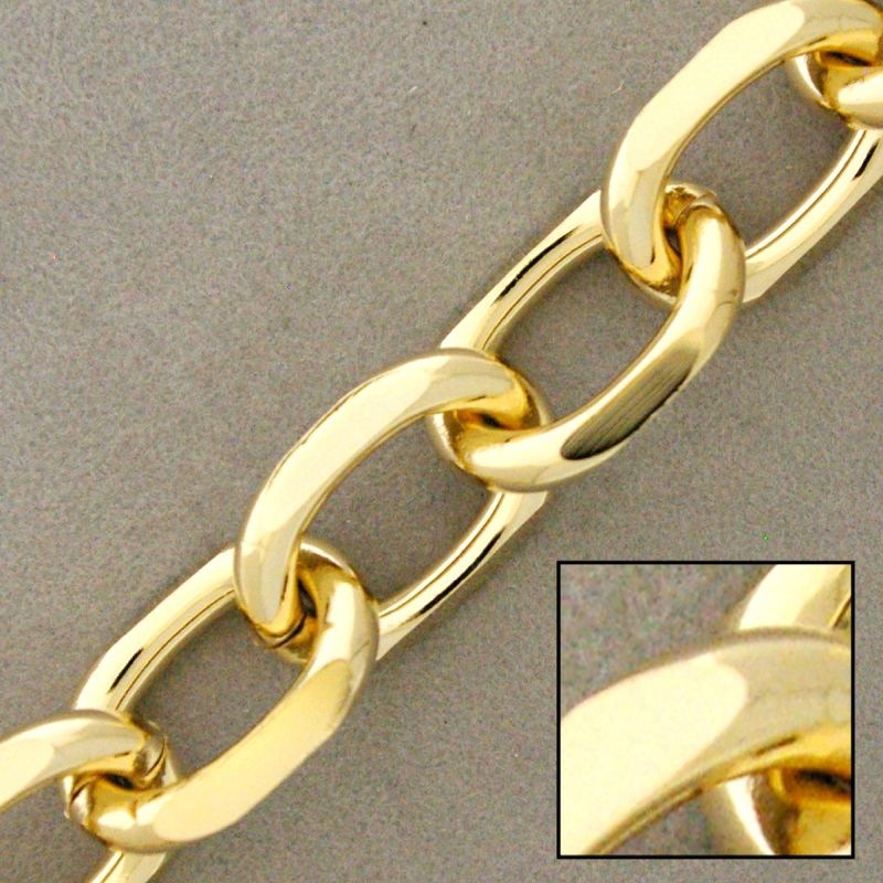 [529161700] Chaîne en laiton maille forçat largeur 17,2mm