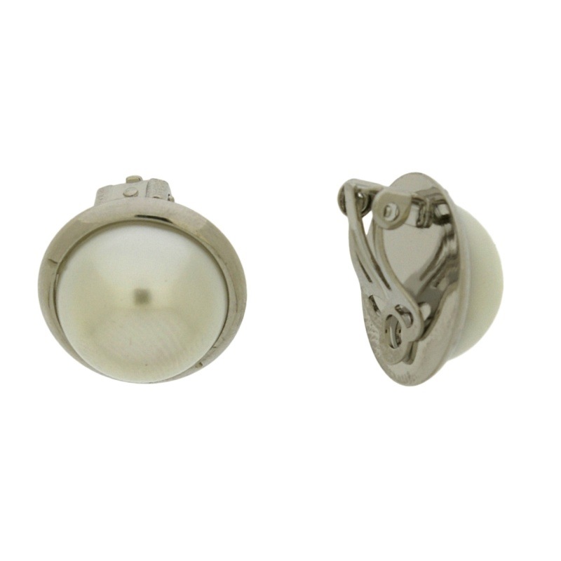 [630471400] Pendiente clip con 1/2 perla Ø14mm