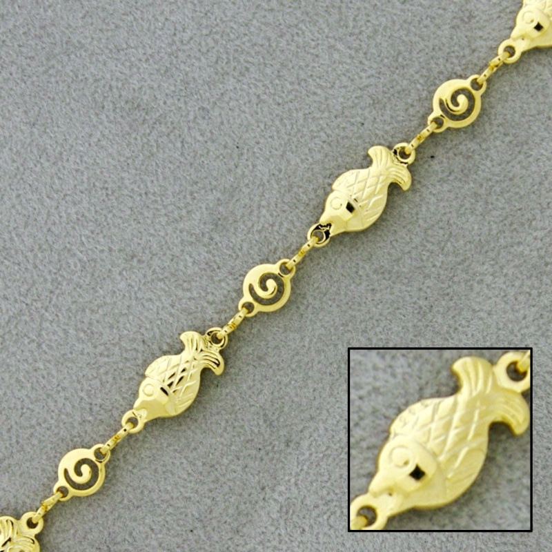 [928560000] Cadena latón pez y espiral ancho 6,2mm