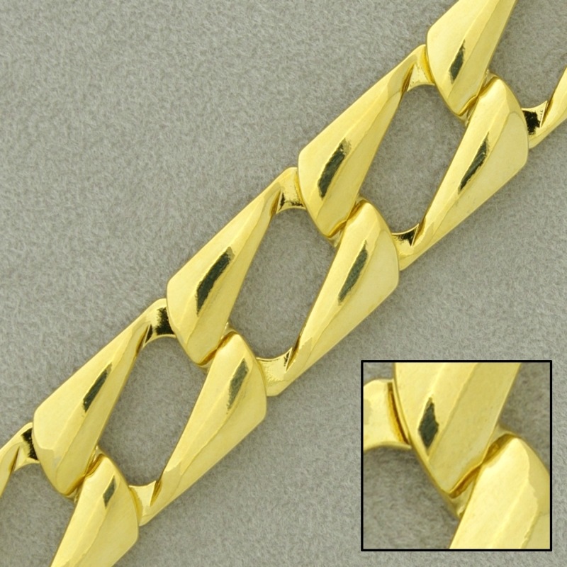 [523200000] Brass chain width 14mm. Brass sheet link.