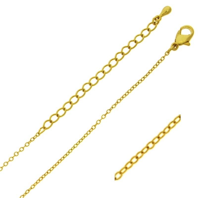 [542360000] Ras-du-cou longueur 47cms réglable. Chaîne du laiton largeur 1,3mm.
