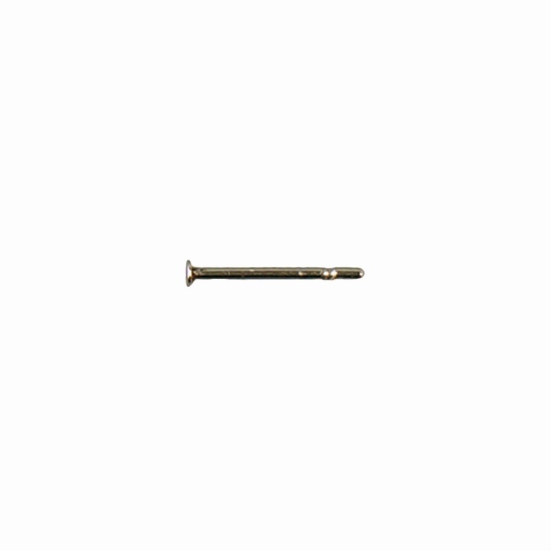 [110811000] Stainless steel earring post 0,7x10mm with Ø 1,5mm flat