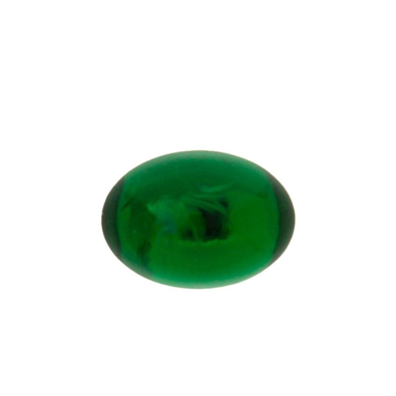 Pierre cabochon oval 10x14mm base plate couleur émeraude