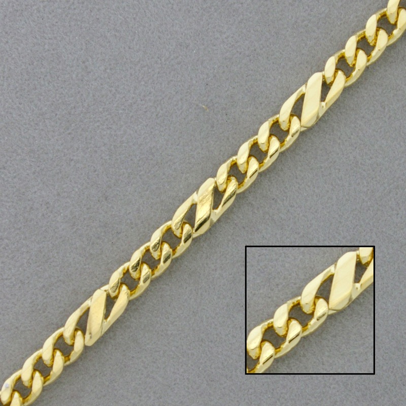 [526400000] Chaîne en laiton figaro laminée largeur 5,5mm