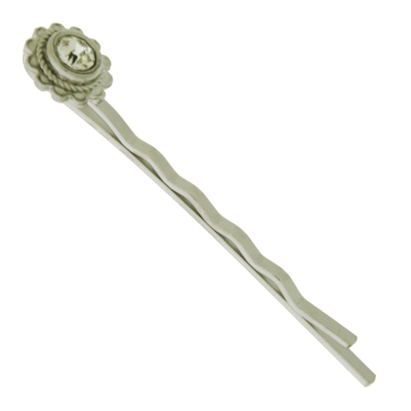 [810430600] Pince pour cheveux 55x2mm avec ornamente Ø11,5mm avec strass SS22