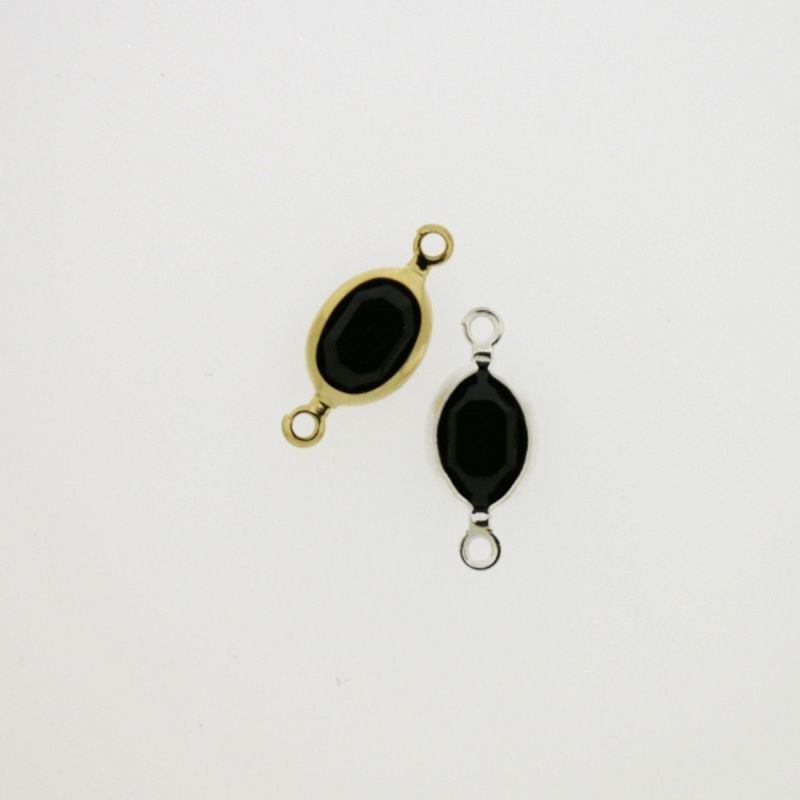 [750210200] Oval strass 6x8mm black colour. Length 16mm