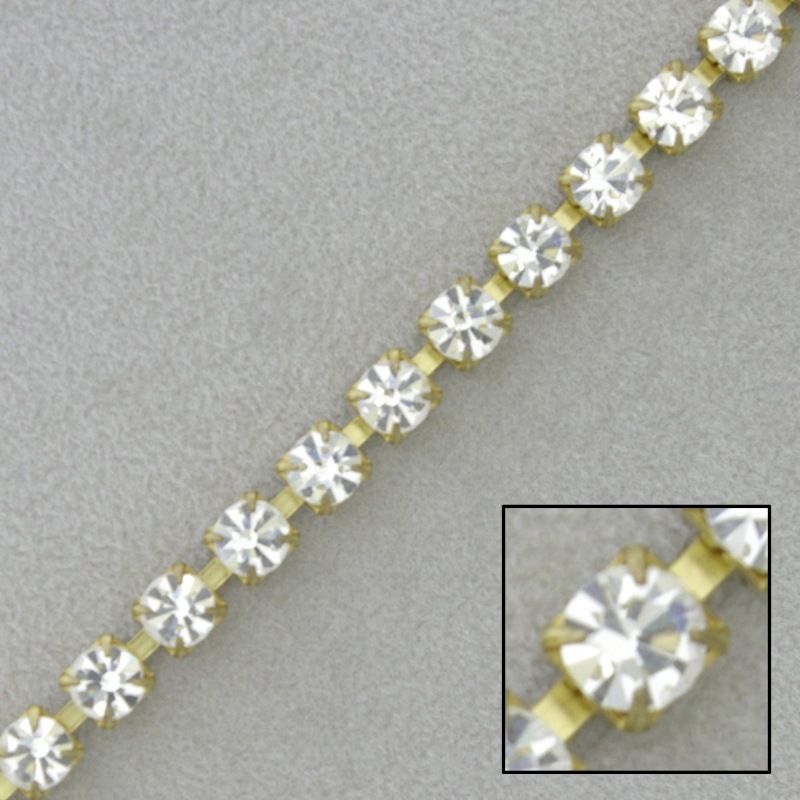 [910091800] Cadena de latón strass medida PP33 (SS18). Anchura 4,5mm.