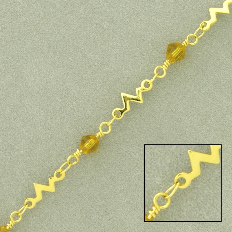 [528840400] Cadena de latón ancho 4,8mm con bolas facetadas de vidrio