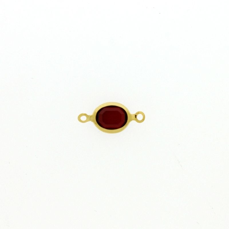 Oval strass 6x8mm ruby colour. Length 16mm