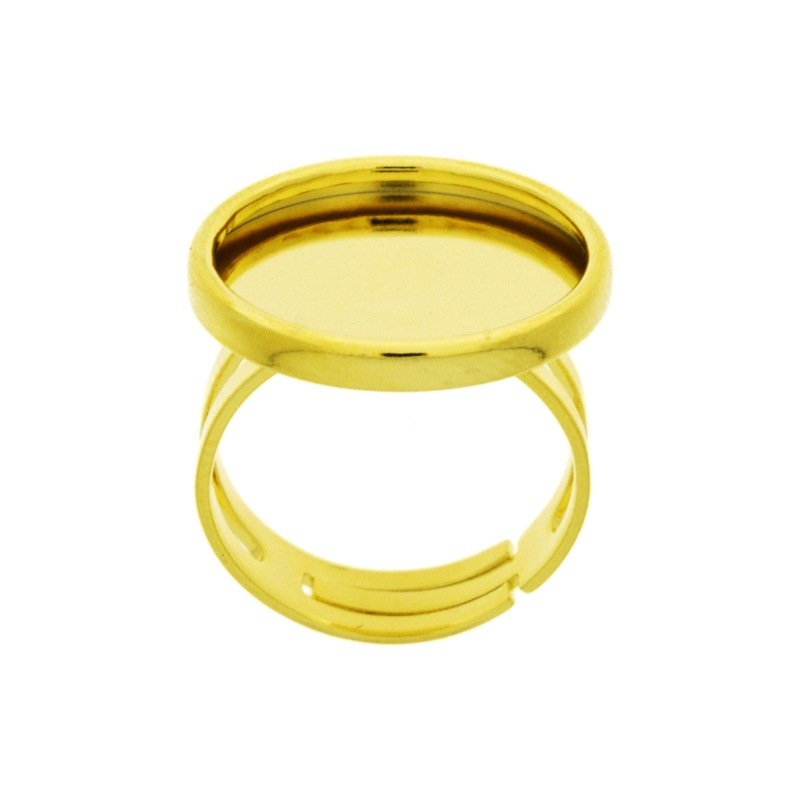 [117651800] Adjustable ring with Ø 18mm base for cabochon