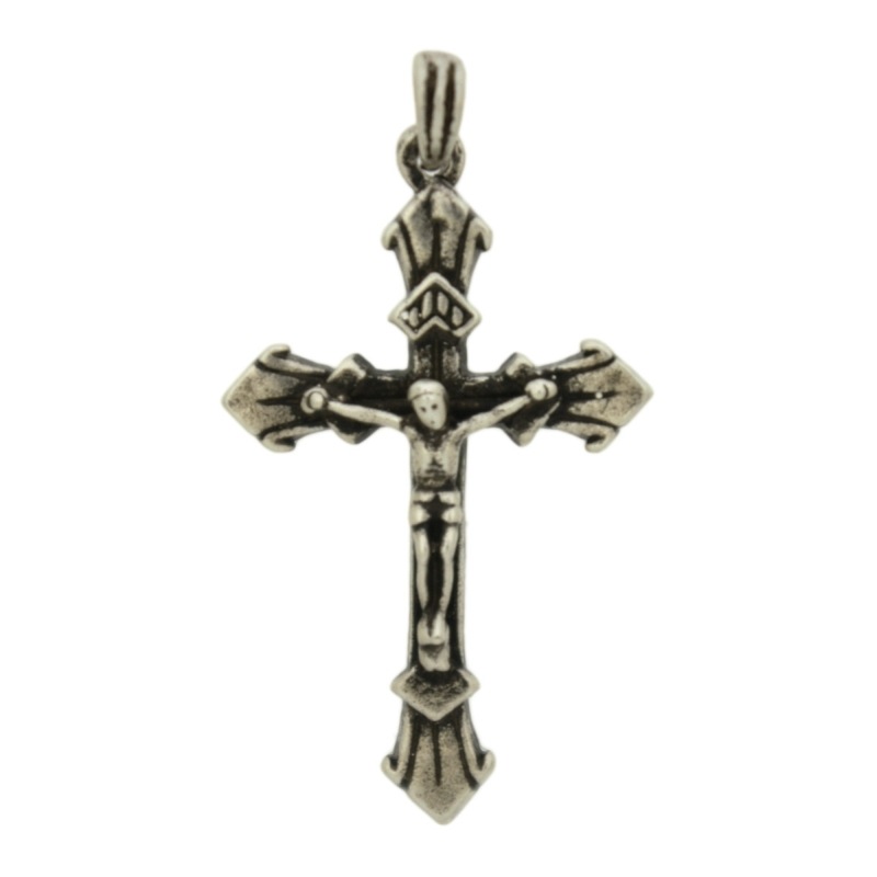 [123180000] Pendentif croix Christ 42x23mm avec bélià¨re