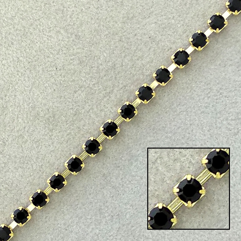 [927721200] Chaîne en laiton strass noir SS12