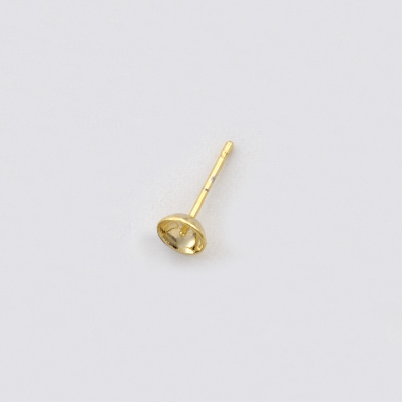 [113400500] Clou d'oreille avec coupelle Ø5mm pour perle ronde 6 et 8mm.