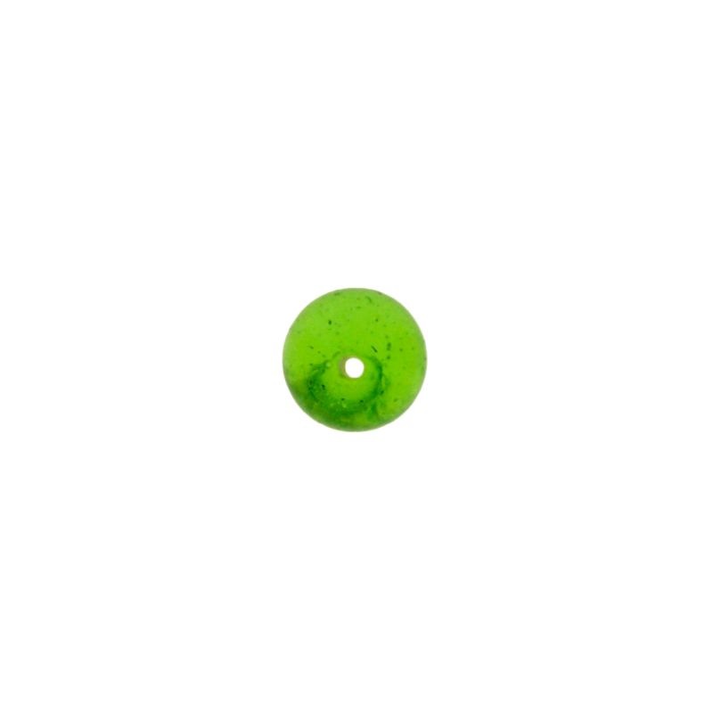 Boule de verre Ø8mm couleur vert. Avec trou passant.