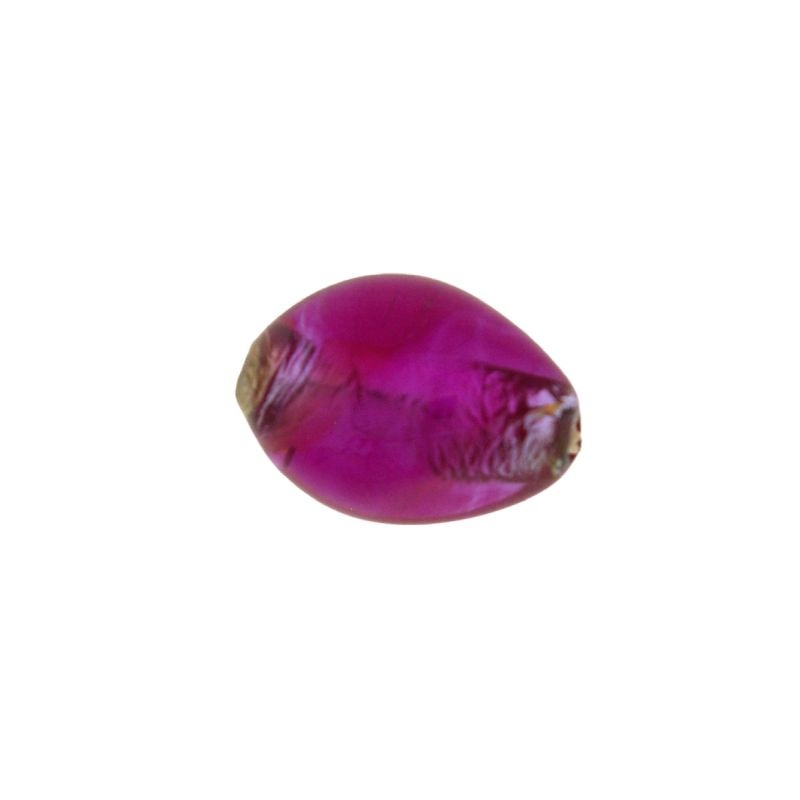 Perle de verre de forme ovale 18x12mm couleur rose.