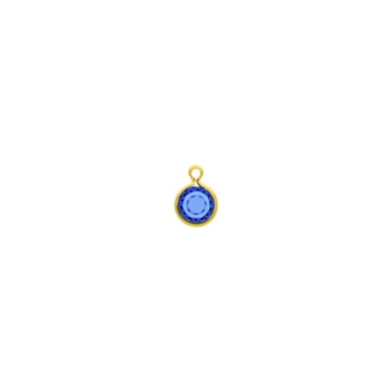 [124060300] Round strass setting Ø6mm with ring. Sapphire colour.