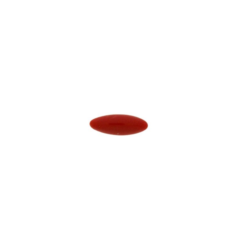 [750032000] Pierre cabochon navette 3x8mm base plate couleur terracotta