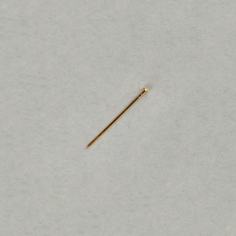 [110752000] Brass headpin 22mm. Wire Ø 0,6mm. Flat head Ø 1,75mm.